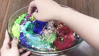 Mixing Beads and Glitter into Store Bought Slime | Slime Smoothie | Satisfying Slime Videos