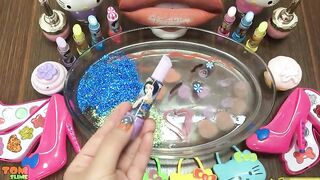Hello Kitty and Disney Princess Slime | Mixing Makeup and Glitter into Clear Slime | Tom Slime