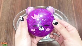 PURPLE DISNEY PRINCESS Slime | Mixing Makeup and Beads into Clear Slime | Satisfying Slime Videos