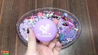 PURPLE DISNEY PRINCESS Slime | Mixing Makeup and Beads into Clear Slime | Satisfying Slime Videos