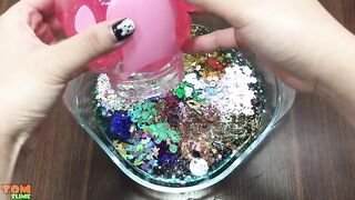 PEPPA PIG Slime | Mixing Makeup and Glitter into Store Bought Slime | Satisfying Slime Videos