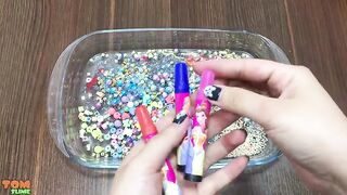 PINK DISNEY PRINCESS Slime | Mixing Makeup and Beads into Clear Slime | Satisfying Slime Videos