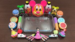 Special Series Mickey Mouse and Minnie Slime | Mixing Random Things Into Clear Slime 2