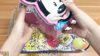 Special Series Mickey Mouse & Minnie Slime | Mixing Floam Into Clear Slime And Store Bought Slime