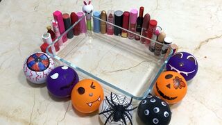 Making Slime with Halloween Balloons and Mixing Lipstick into slime | Tom Slime