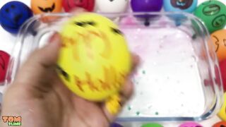 Halloween Balloon Slime Challenge | Mixing Random Things into Clear Slime | Tom Slime