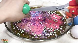 MAKING SLIME WITH PIPPING BAG AND BALLOONS ! MIXING MAKEUP INTO SLIME !! SATISFYING SLIME VIDEOS