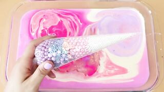 Making Pink Glossy Slime with Piping Bags! Most Satisfying Slime Video★ASMR★#ASMR#PipingBags