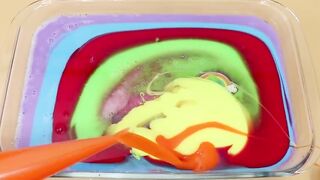 Making Rainbow Glossy Slime with Piping Bags! Most Satisfying Slime Video★ASMR★#ASMR#PipingBags