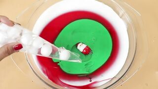 Making Santa Glossy Slime with Piping Bags! Most Satisfying Slime Video★ASMR★#ASMR#PipingBags