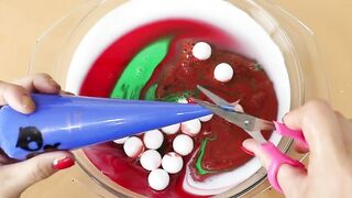 Making Santa Glossy Slime with Piping Bags! Most Satisfying Slime Video★ASMR★#ASMR#PipingBags