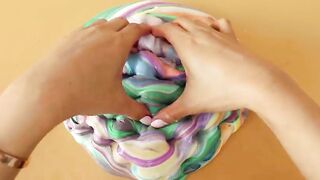 Slime Coloring  with Rainbow Clay! Most Satisfying Slime Video★ASMR★#ASMR#CLAY