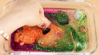 Making Halloween Glitter Slime with Piping Bags! Most Satisfying Slime Video★ASMR★#ASMR#PipingBags