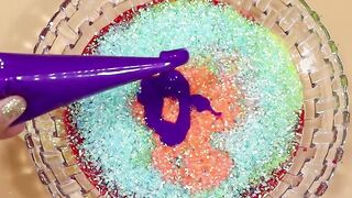 Making Rainbow crunch Slime with Pipin g Bags! Most Satisfying Slime Video★ASMR★#ASMR#PipingBags