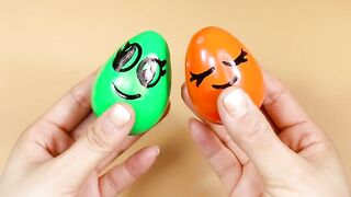 Rainbow colored eggs Claycracking ★ASMR★Most Satisfying Slime Video!