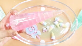 Making PINKMINT CLEAR Slime with Piping Bags! Most Satisfying Slime Video★ASMR★#ASMR#PipingBags