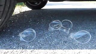 RUNNING over CRUNCHY and SOFT things with a Car! Floral Foam, Bubble Plastic & more! Satisfying ASMR