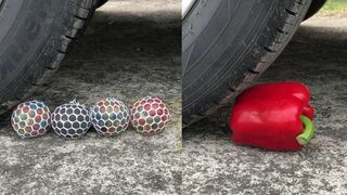 Crushing Crunchy & Soft Things by Car! - Balloon, Orbeez, Watermelon and More!
