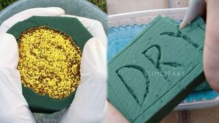 CRUSHING WET Vs DRY FLORAL FOAM - GUESS THE COLOR FOAM SATISFYING ASMR