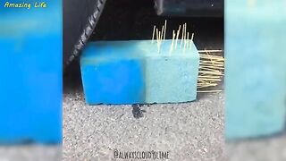 CRUSHING BATH BOMBS AND FLORAL FOAM ( WET Vs DRY AND FROZEN ) By CAR - SATISFYING ASMR