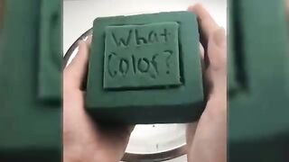 CRUSHING SOAKING FLORAL FOAM GUESS THE COLOR MOST SATISFYING ASMR VIDEO