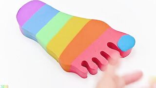 Satisfying Video | How To Make Rainbow Foot Cake With Kinetic Sand Cutting ASMR | Zon Zon
