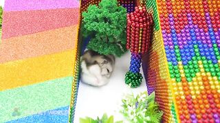Satisfying Video | How To Make Hamster Academy Have Giant Rainbow Slide And Slime Fountain ASMR