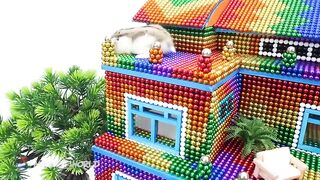Satisfying Video With Magnet Balls | Build Survival House On Water Has Secret Swimming Pool