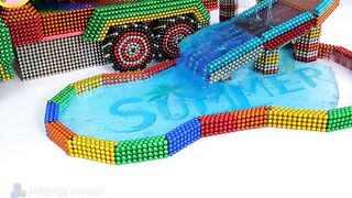 Satisfying Relaxing With Magnet Balls | Build Mixer Truck With rainbow Water Slide And Swimming Pool