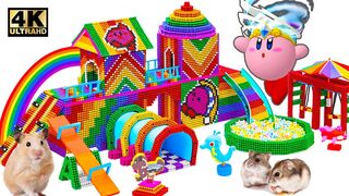 Satisfying Relaxing With Magnet Balls | Build Kirby Playground With Rainbow Slide Has Ball Pool