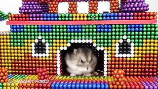 Satisfying Magnet Balls ASMR | Build Wooden House On The Bridge For Turtle And Hamster