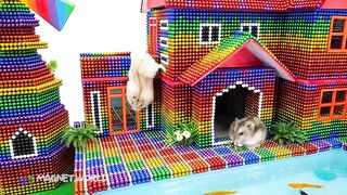 DIY - Build Country House With Garden, Fish Tank, Windmill For Fish And Hamster From Magnetic Balls