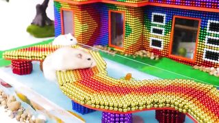 Build Desert Style Mansion Has Fire Bridge On Fish Pond For Hamster From Magnetic Balls (Satisfying)