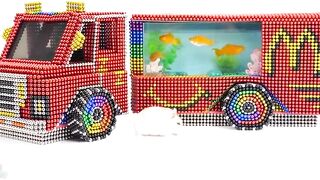 How To Make Mcdonalds Food Truck For Turtle And Hamster From Magnetic Balls Satisfying