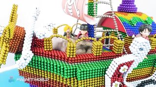 DIY - One piece Pirates Ship for Hamster From Magnetic Balls, Slime (Satisfying) | Magnet World
