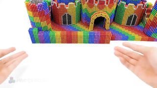 Build Fish Pond Around Castle Maze For Hamster And Turtle From Magnetic Balls Satisfying