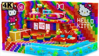 Build Aquarium Around Rainbow Hello Kitty Miniature House For Hamster With Magnetic Balls Satisfying