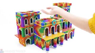 Build Beautiful Rainbow Castle on the Lake for Hamster From Magnetic Balls Satisfying