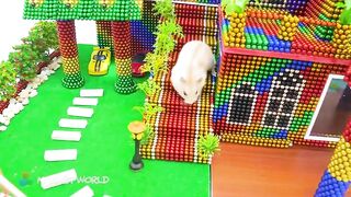 Build Miniature Mansion has Swimming Pools and Slide for Turtle and Hamster  From Magnetic Balls