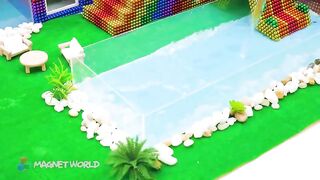 How To Build Beautiful Mega Villa, Swimming Pools For Hamster From Magnetic Balls (Satisfying ASMR)