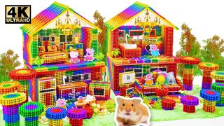 DIY Miniature House for Hamster Has Rainbow Step From Magnetic Balls Satisfying