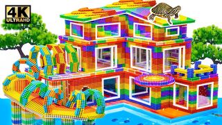Water Slides Park and Swimming Pools In Three Floors House Design For Turtle From Magnetic Balls