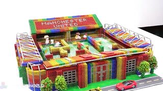 Build Old Trafford Stadium of Manchester United Has HAMSTER MAZE with TRAPS From Magnetic Balls