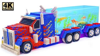 ASMR - Build Transformers Optimus Prime Truck with Fish Tank  From Magnetic Balls Satisfying
