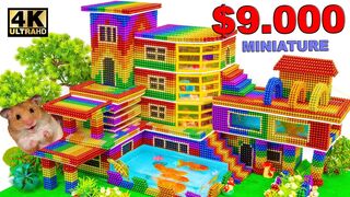DIY - Build Amazing Mega Mansion Has Pool For Hamster And Fish With Magnetic Balls (Satisfying)