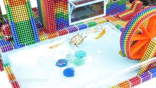 DIY - Build Waterwheel House Mega Fish Pond for Pet From Magnetic Balls Magnetic Balls (Satisfying)