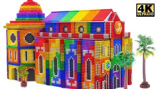 DIY - Build Rainbow Medieval Florence Cathedral From Magnetic Balls (Satisfying ASMR) | MW Series