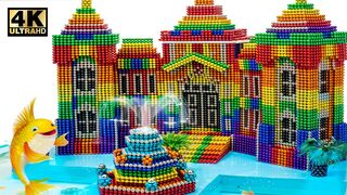 Build The Wayne Manor with water fountain Fish pond From Magnetic Balls (Satisfying ASMR)| MW Series