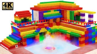 DIY - Build Temple floating MineCraft and Pool From Magnetic Balls (Satisfying ASMR) | MW Series