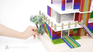 DIY - How To Build Villa House Waterfall From Magnetic Balls (Satisfying ASMR) | Magnet World Series